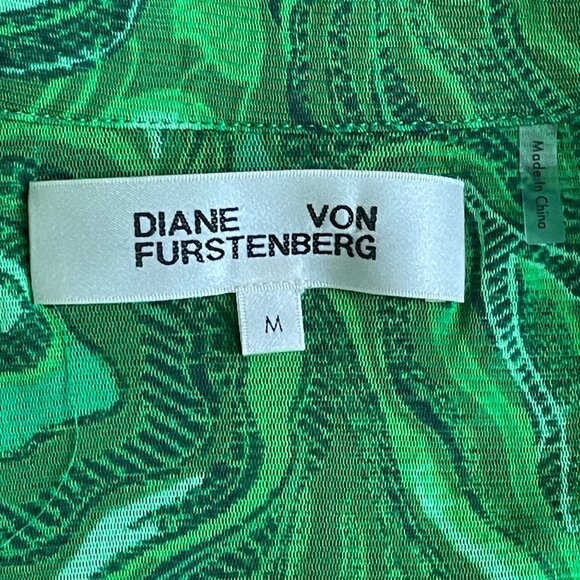 Diane Von Furstenberg Mackenzie Mesh Top-Marble Billiard Green-Medium - Picture 3 of 11